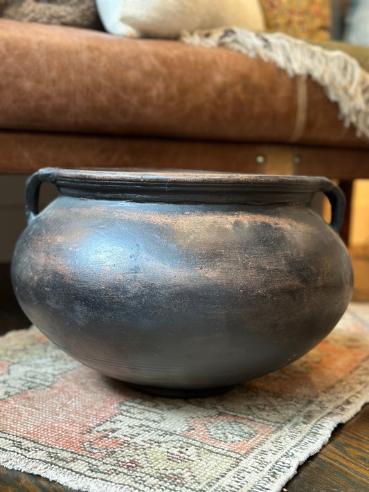 Found Vintage Clay Pot with Handles