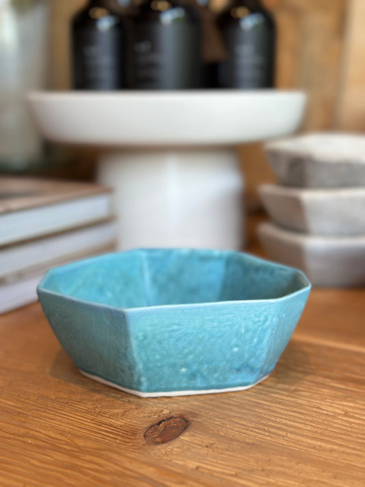 Hand made small formation bowl in teal