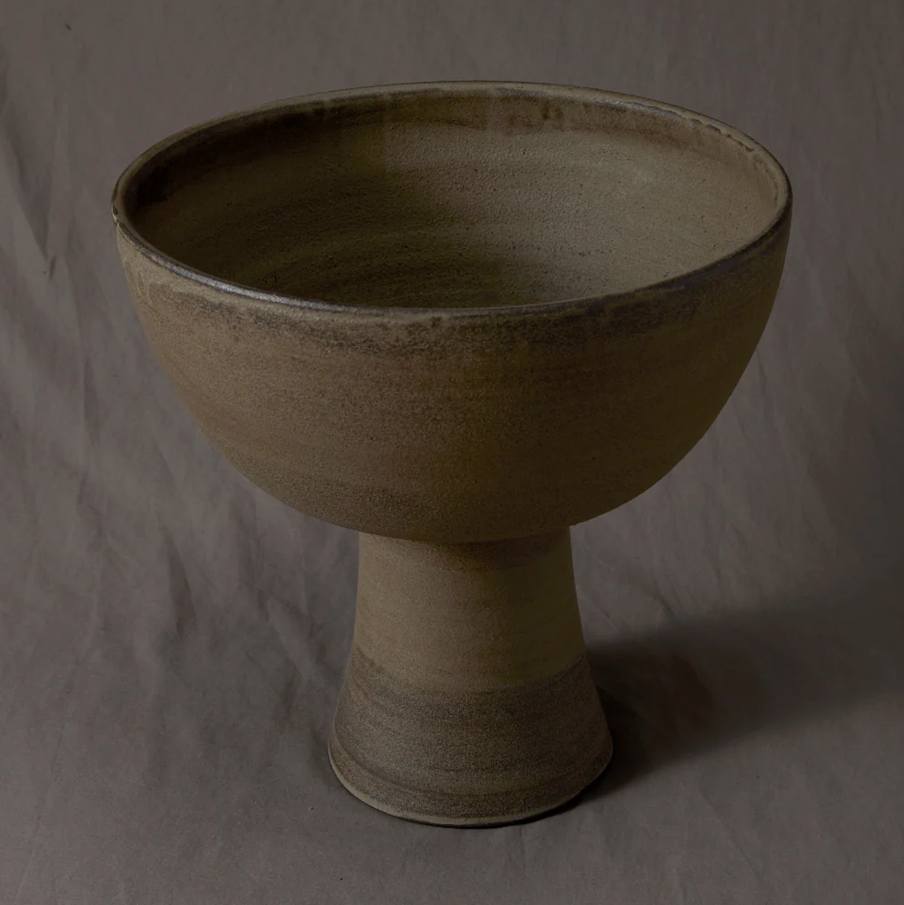 Handmade Large Footed Bowl in Earth