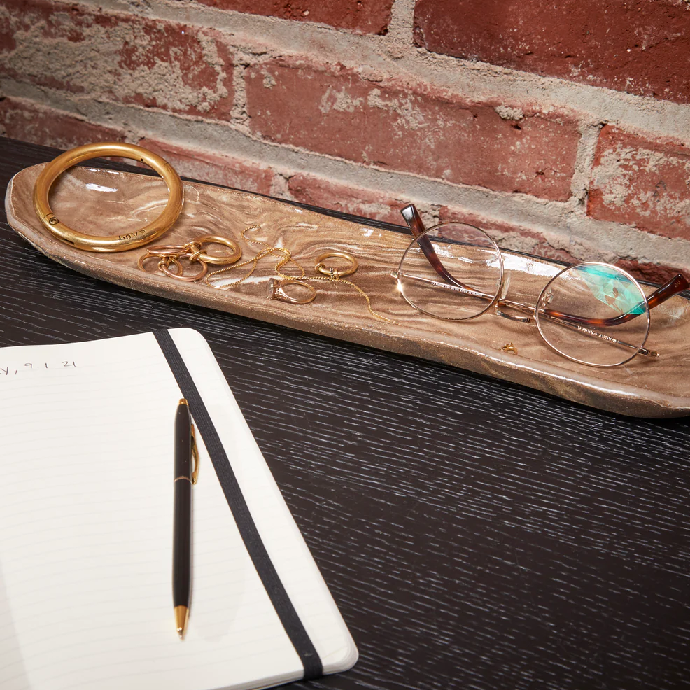Handmade Pottery Marbled Glaze Tray