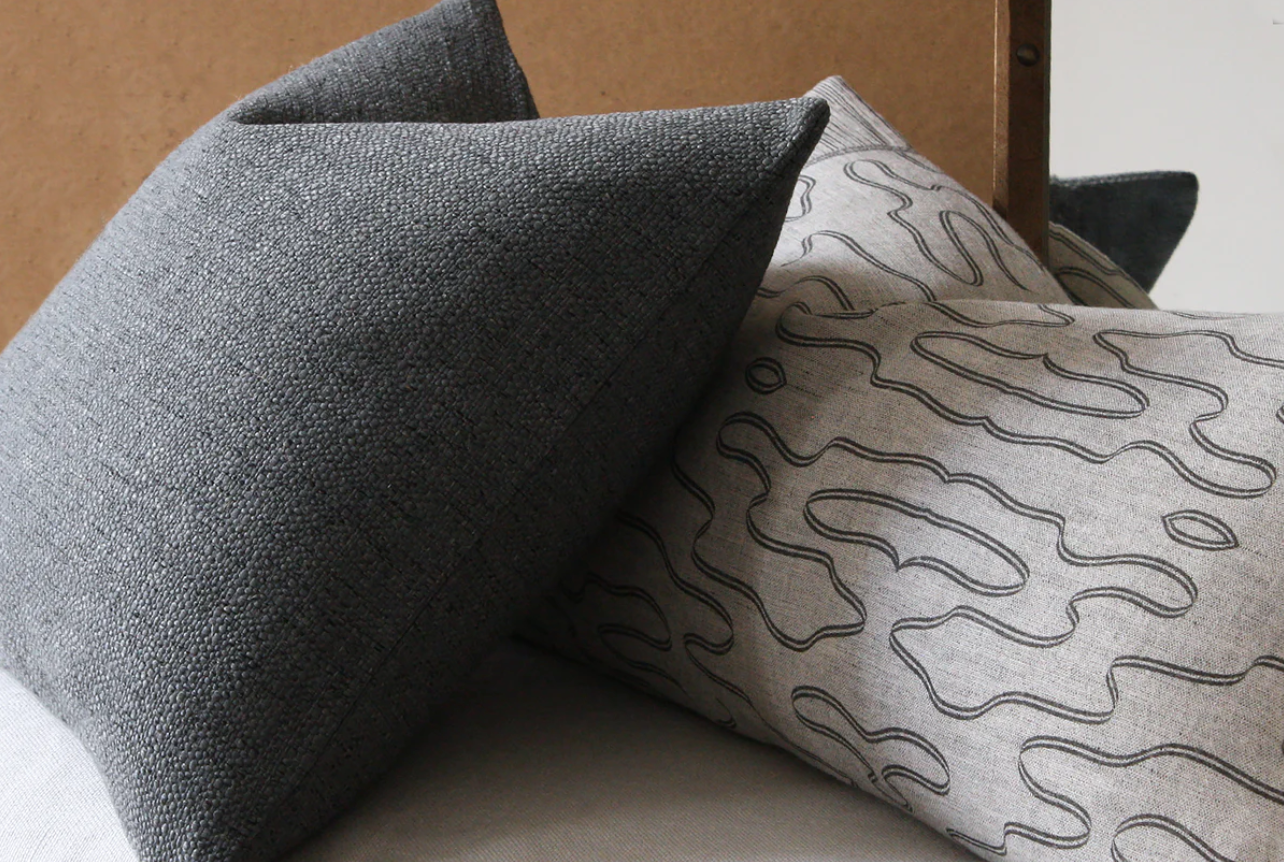Tierra Pillow Cover in Charcoal