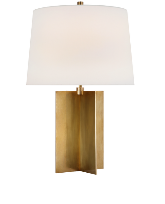 Brass cross base coltes table lamp