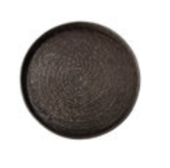 Artifacts Rattan Round Serving Tray / Black / Large