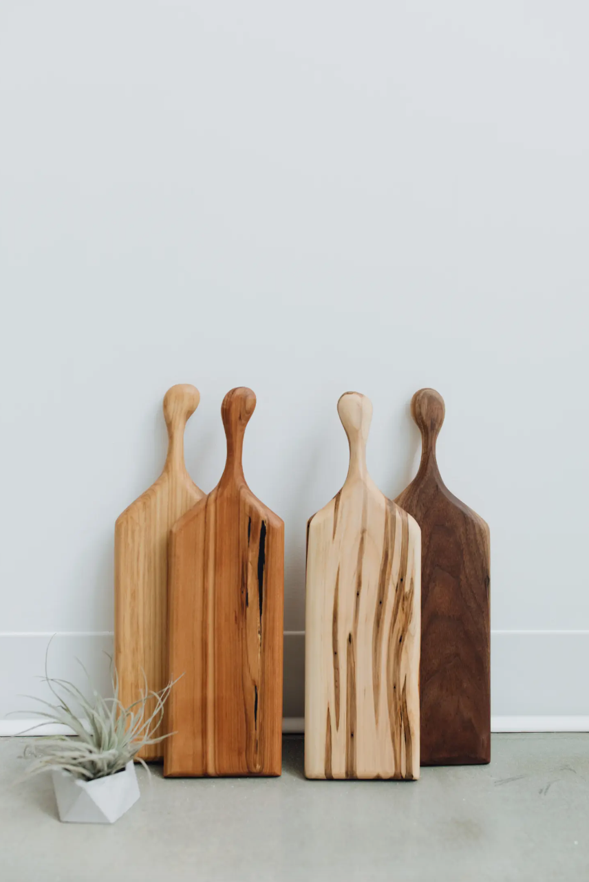 Handmade artisan mini wooden serving boards, cheeseboards