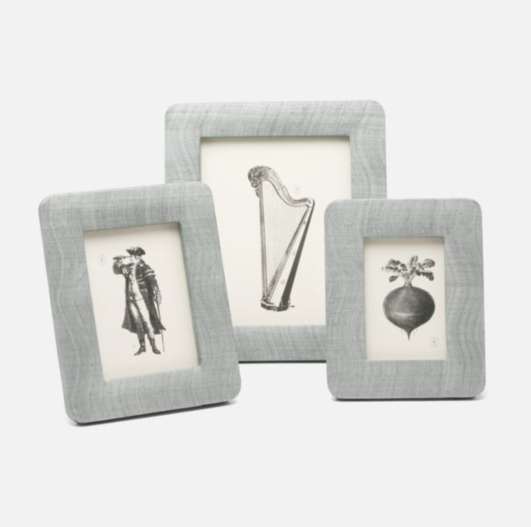 Silken Abaca Photo Frame in Bullet Gray