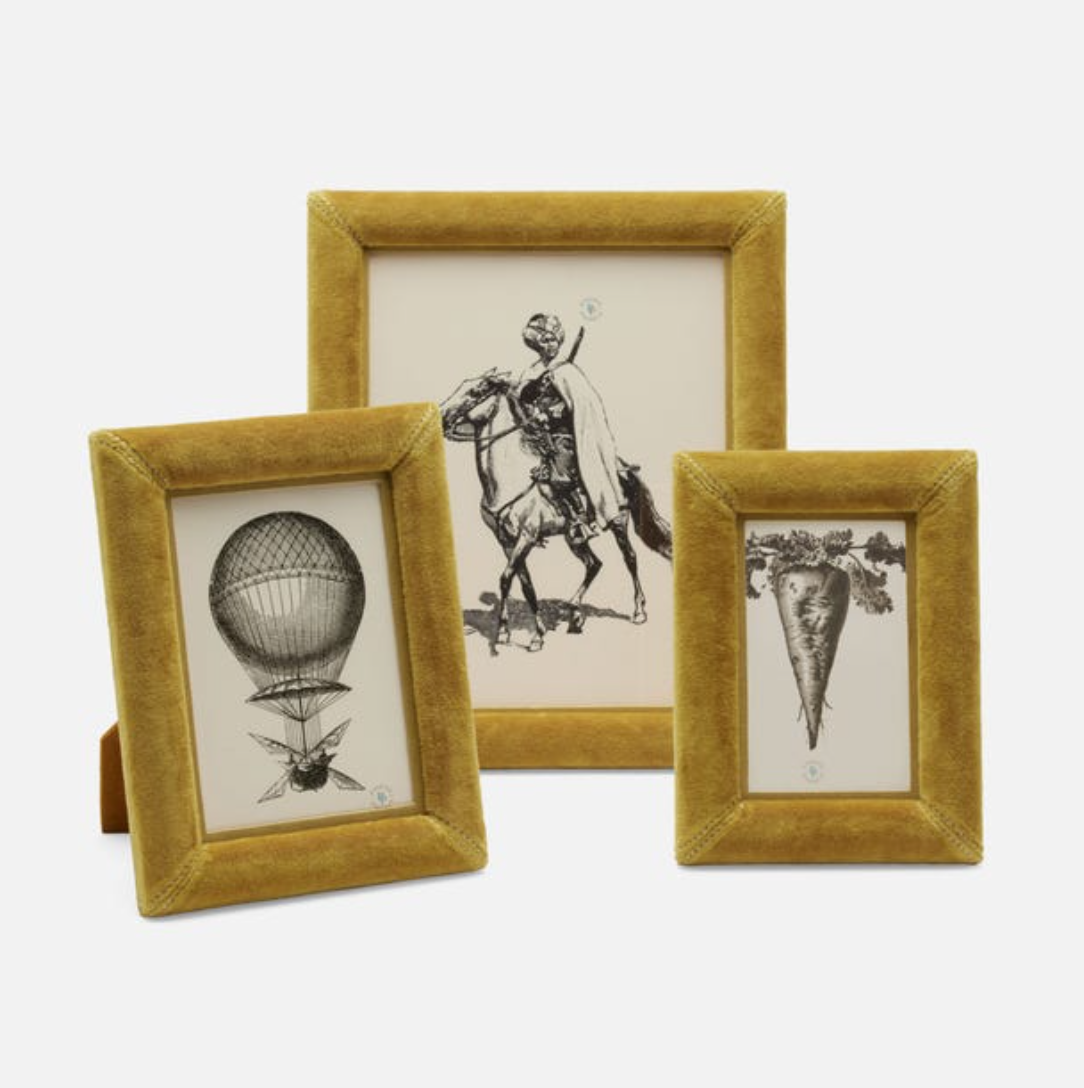 Velvet Photo Frame in Ochre