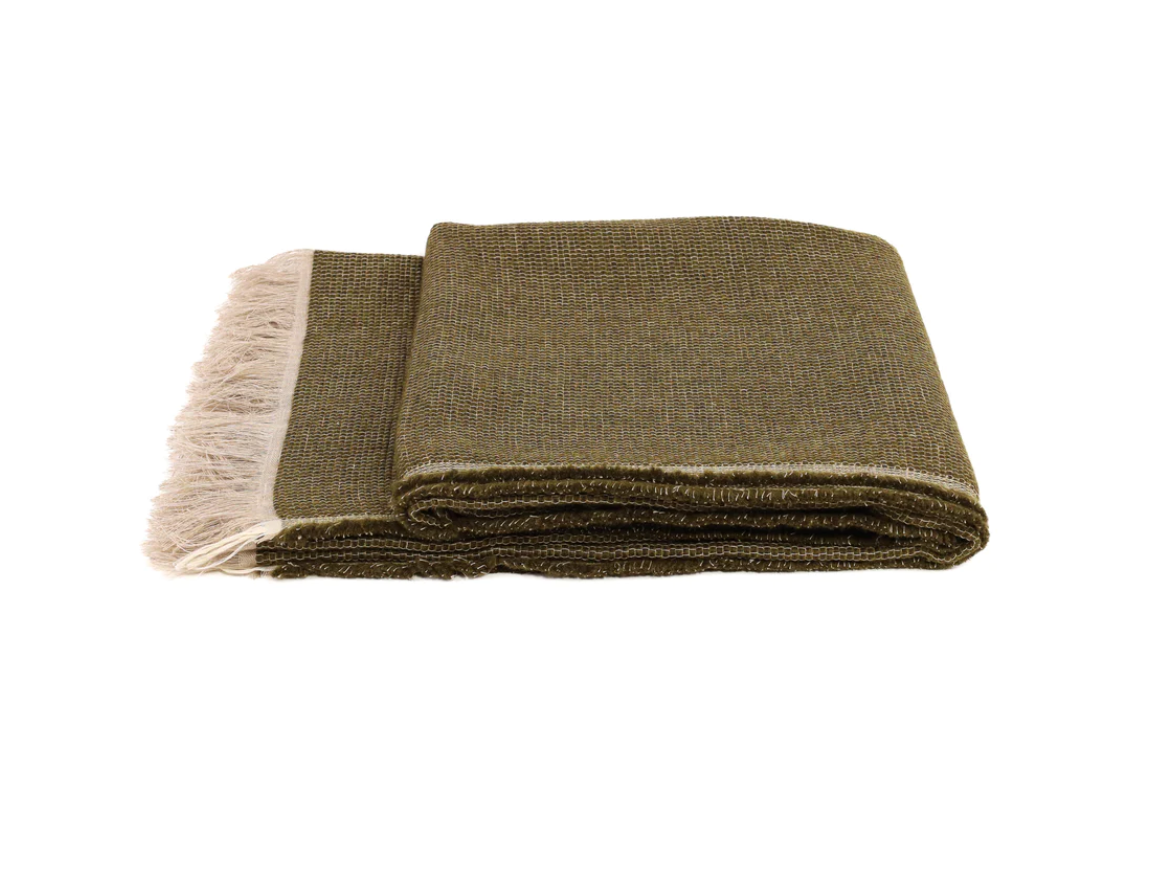 Belgian Allen Throw in Khaki