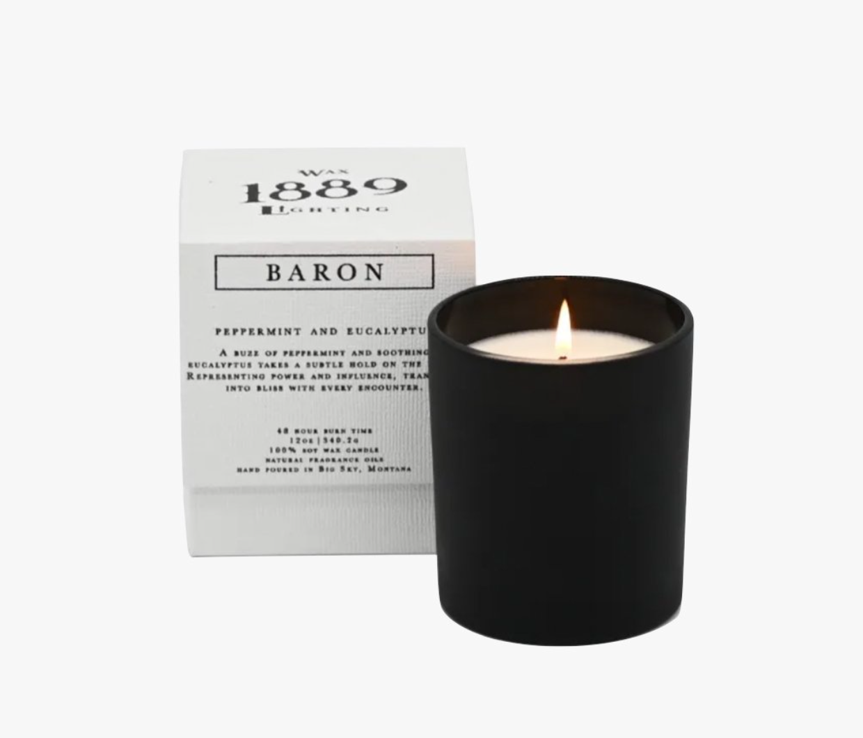 1889 Wax Lighting Baron Candle Peppermint and Eucalyptus