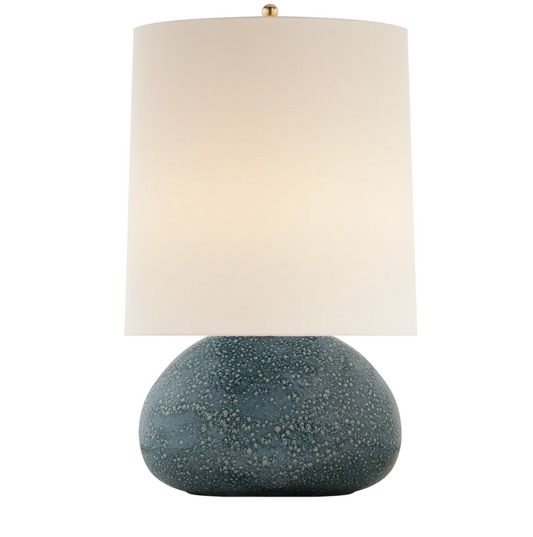 Decorative small table lamp in blue lagoon