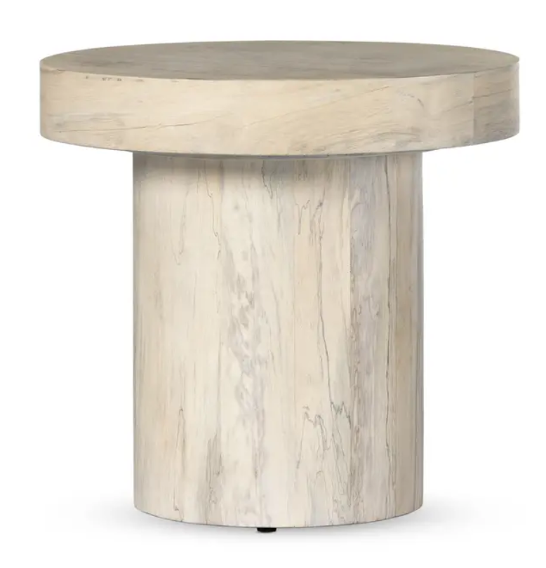Wooden Pedestal End Table