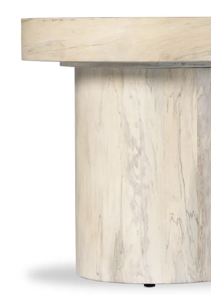 Wooden Pedestal End Table