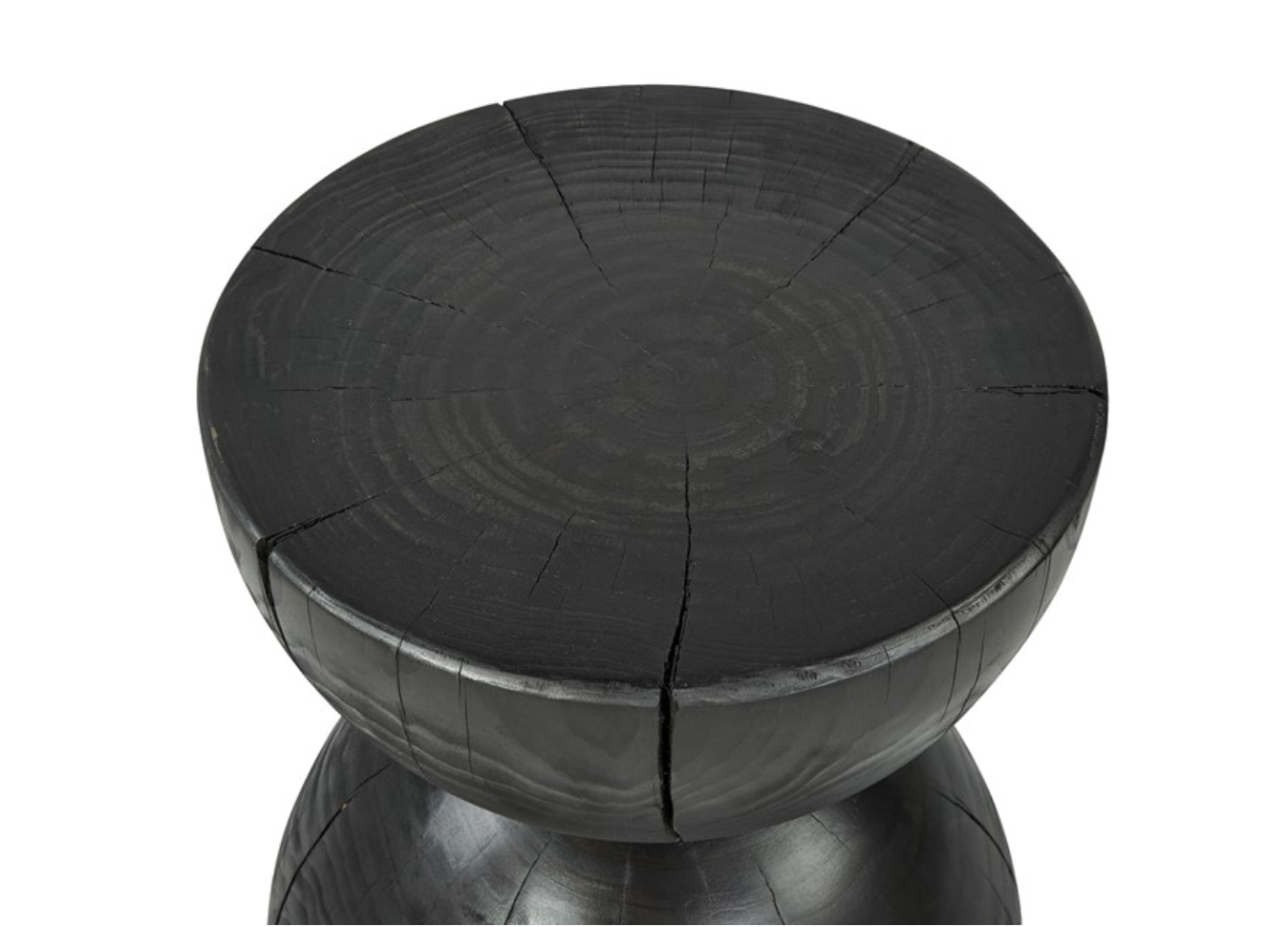 Black Wooden Hourglass End Table