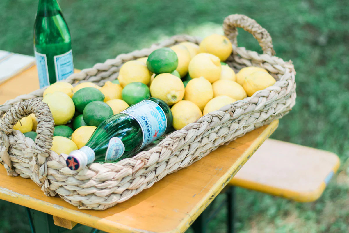 Woven Seagrass Rectangle Basket with Handles