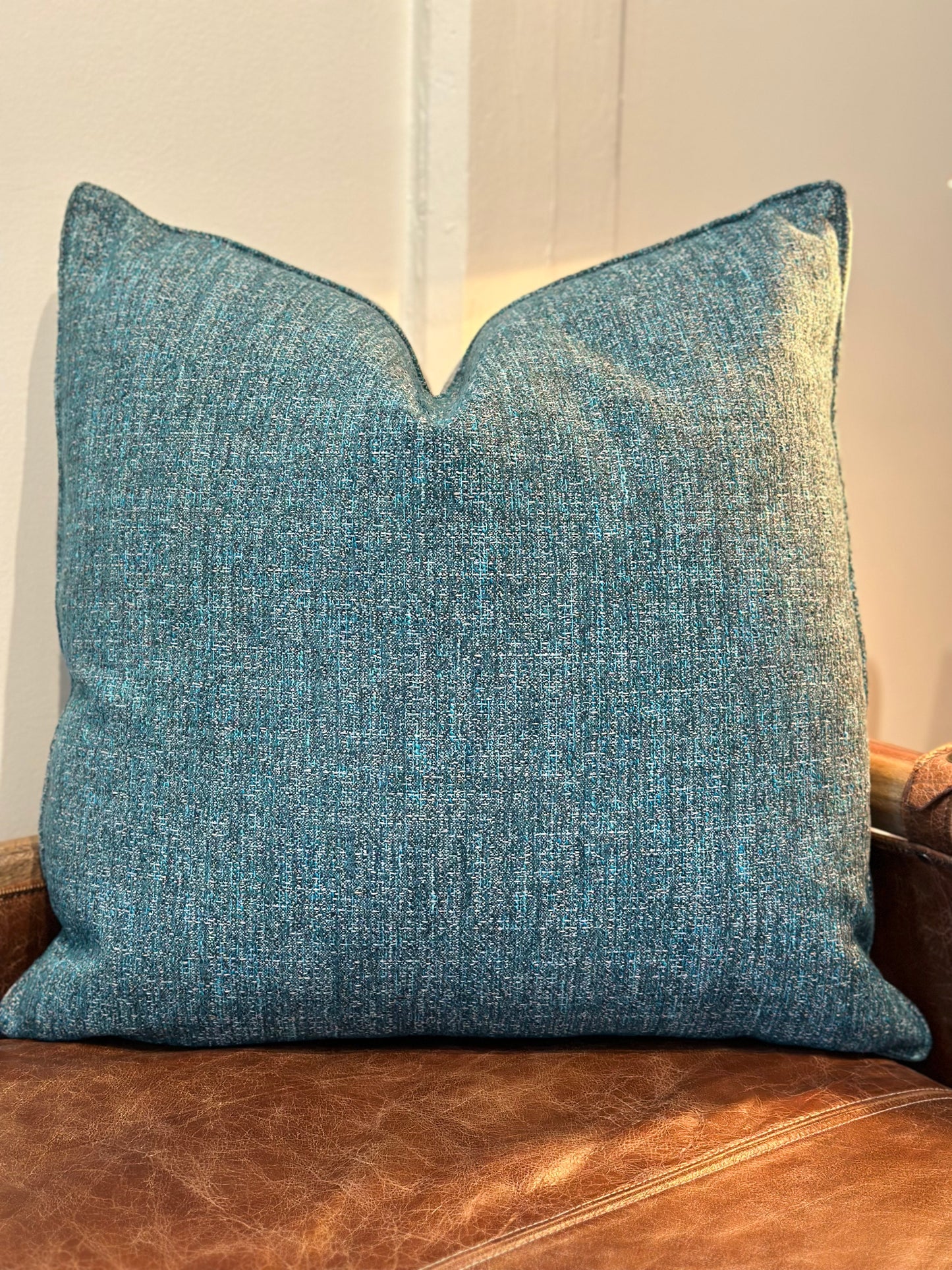 Jewel Blue Woven Decorative Throw Pillow