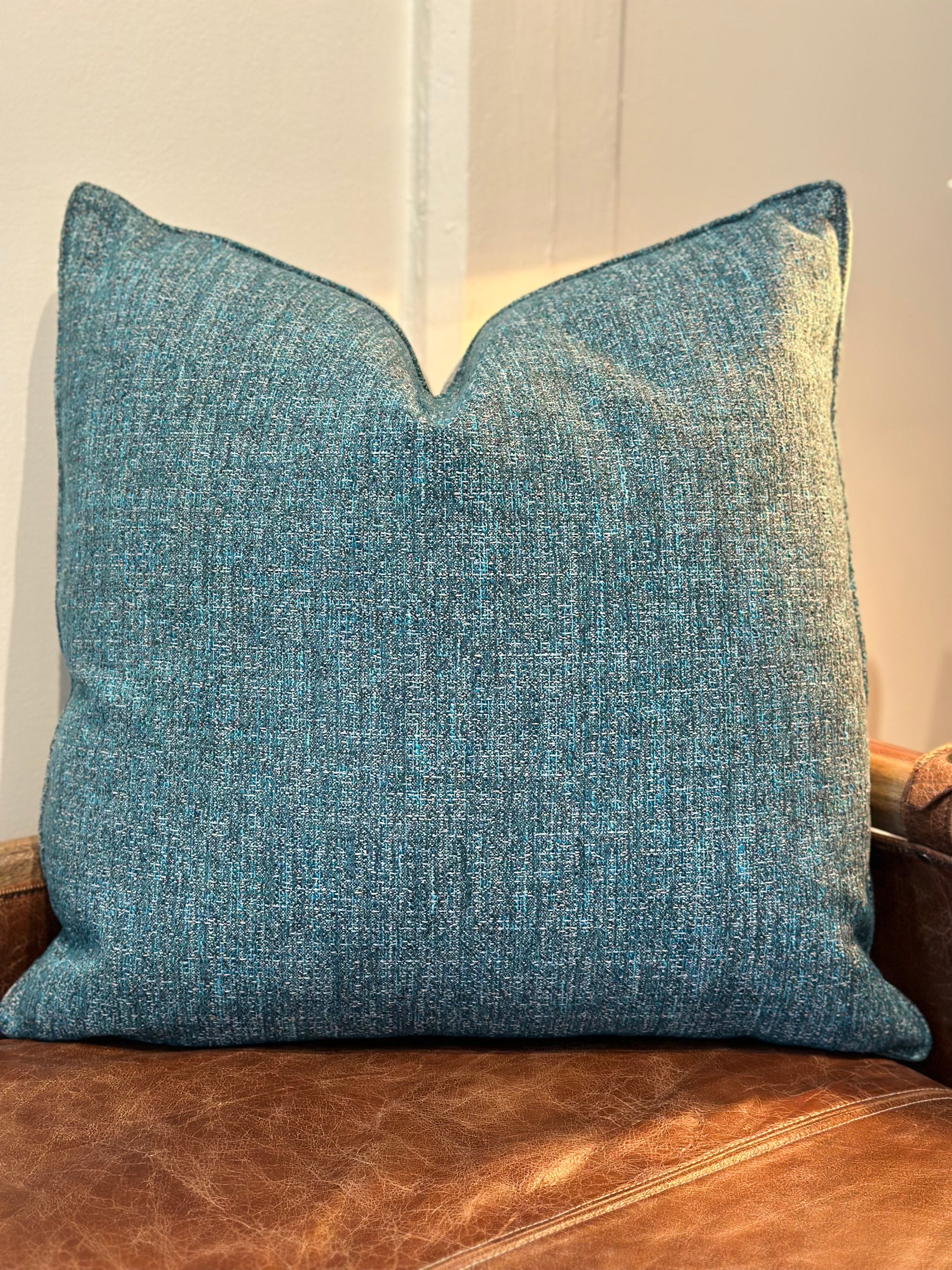 Jewel Blue Woven Decorative Throw Pillow