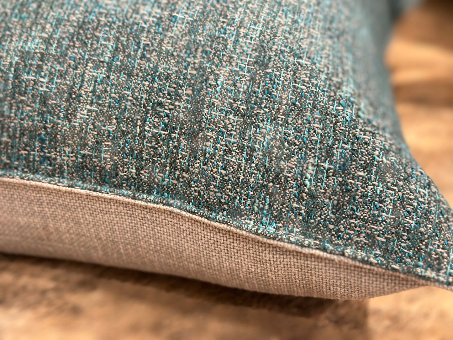 Jewel Blue Woven Decorative Throw Pillow