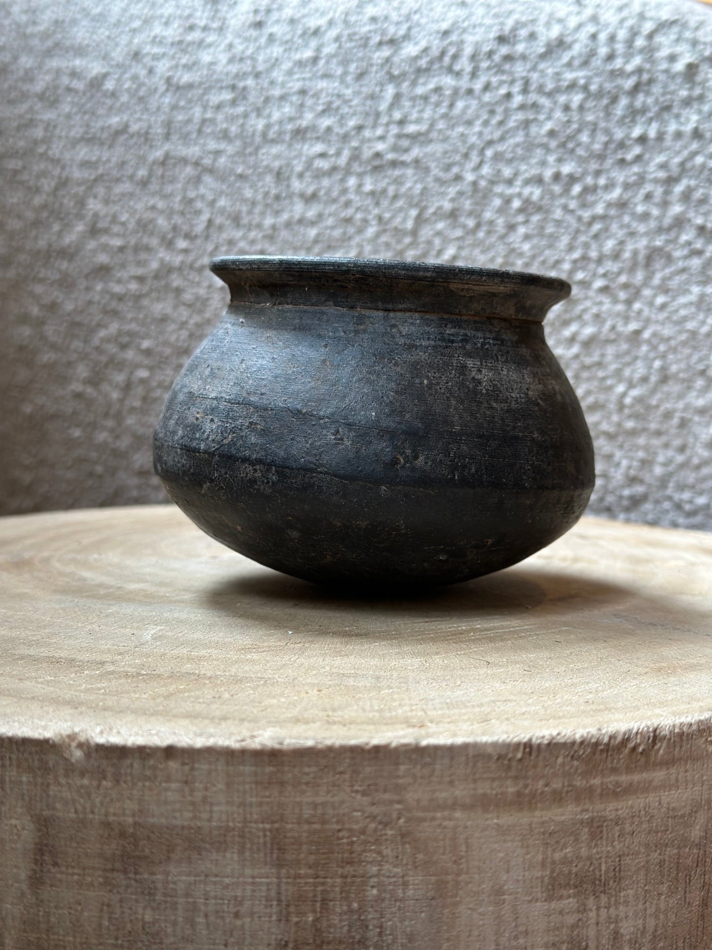 Found Vintage Mini Pottery Bowls in Black