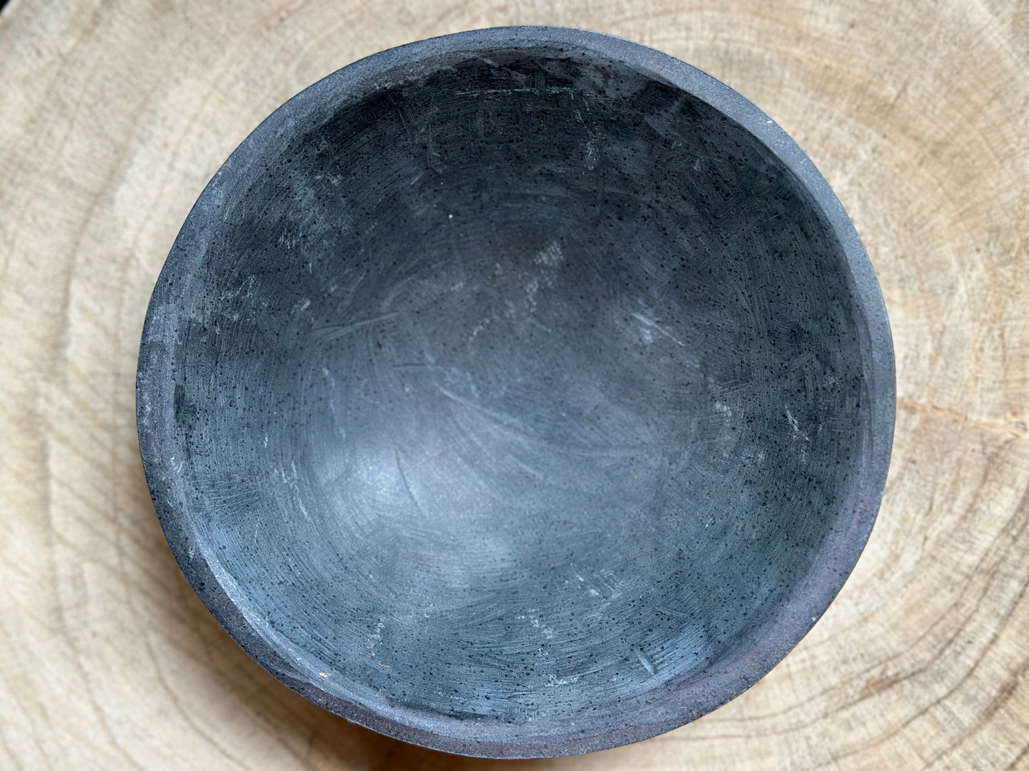 Found Vintage Solid Black Stone Tray