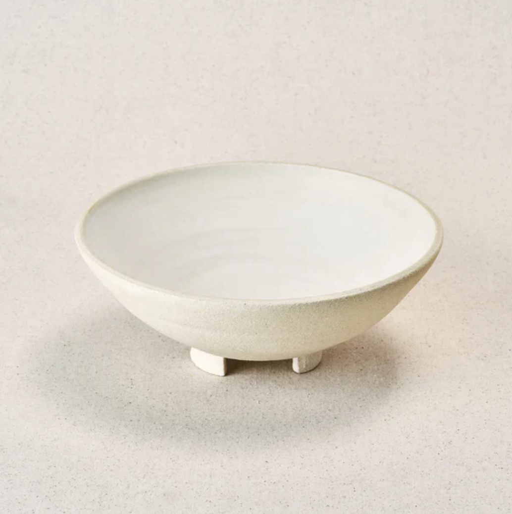 Handmade Pottery Fiona Bowl in Raw Blanc