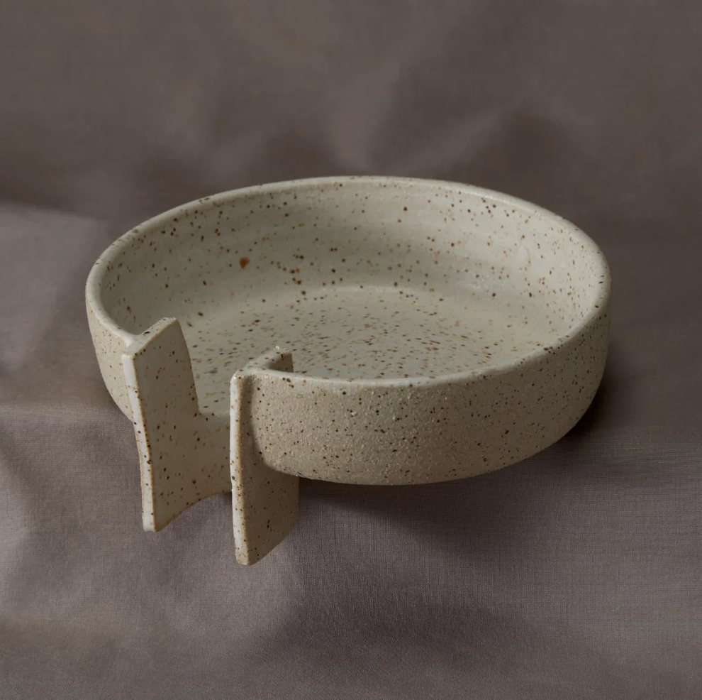 Handmade Pottery Roman Soap Dish in Oat