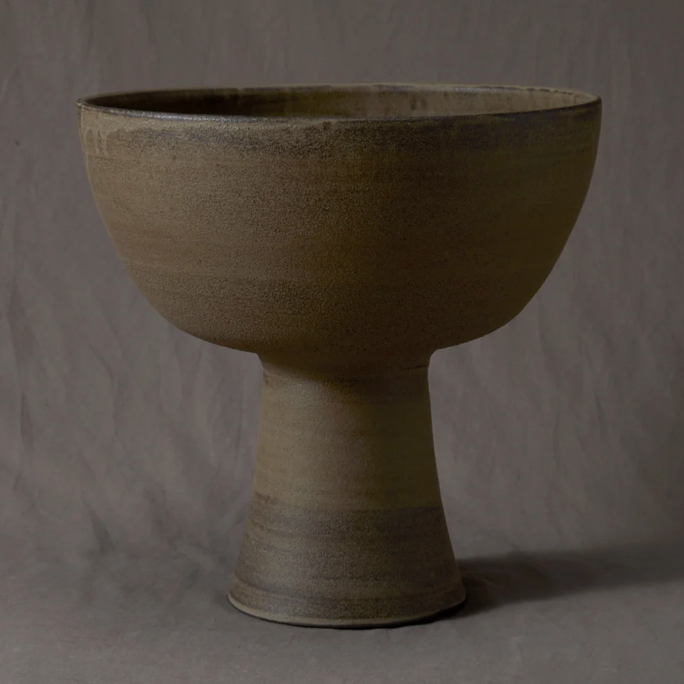 Handmade Large Footed Bowl in Earth