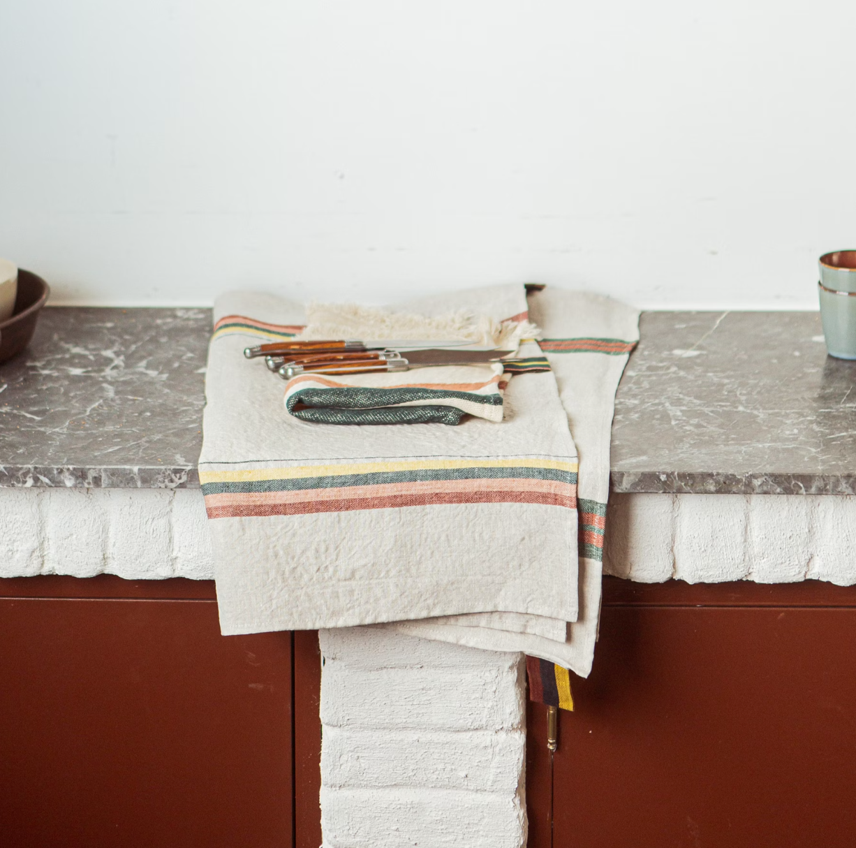 Linen Striped Tea Towels 
