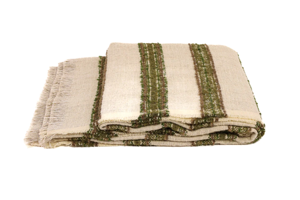 Olive Stripe Throw