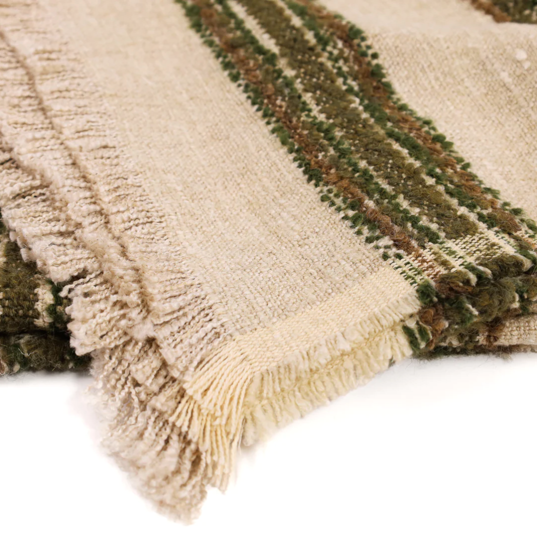 Olive Stripe Throw