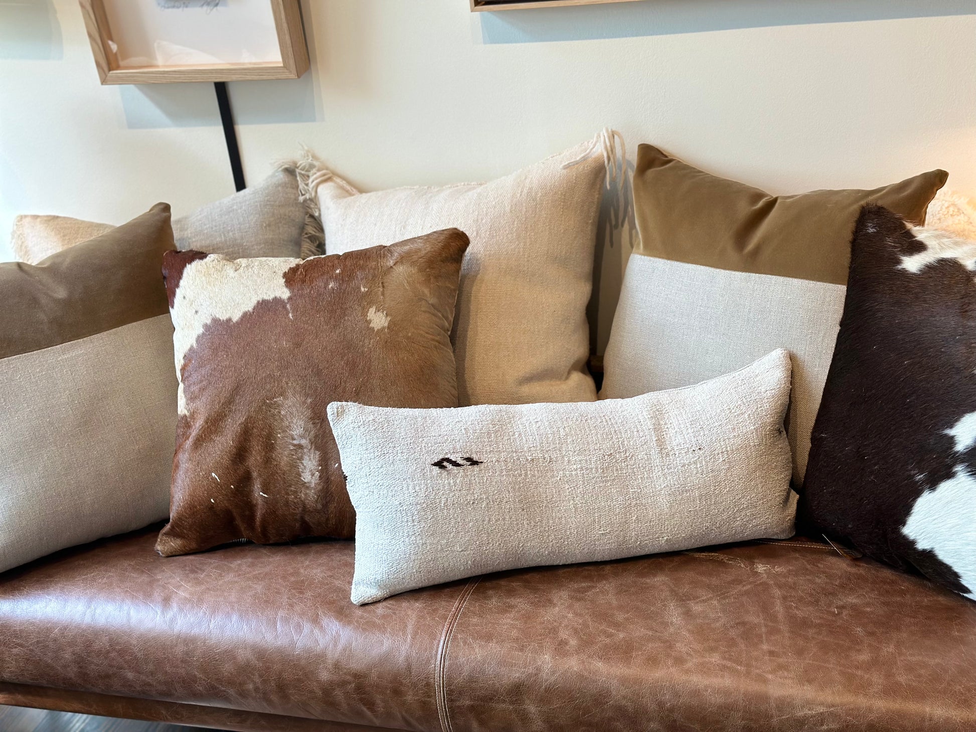 Linen and Velvet Decorative Throw Pillow