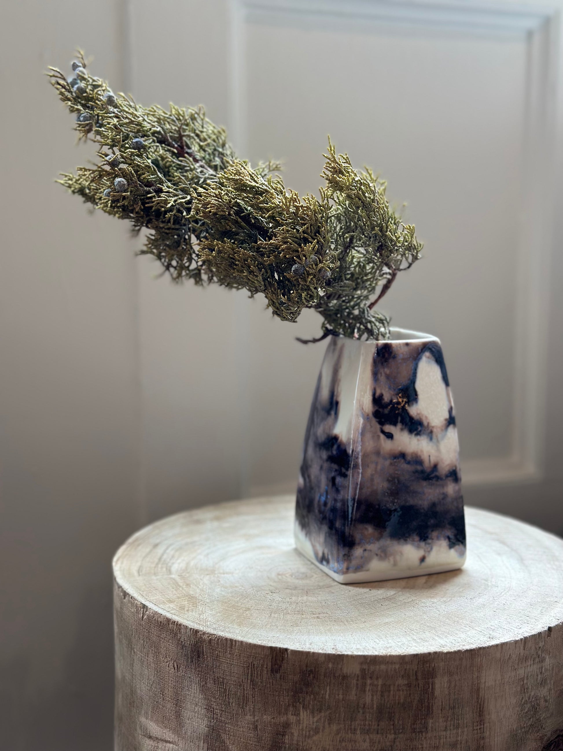 Handmade Medium Square Vase in Nebula