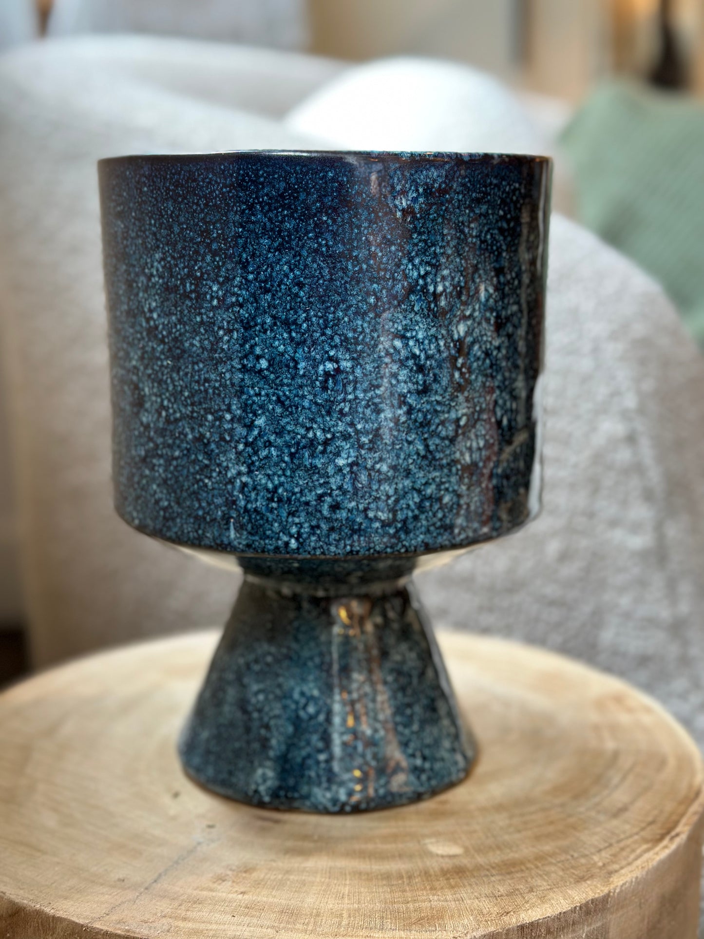 Handmade Ceramic Glazed Pedestal Pots