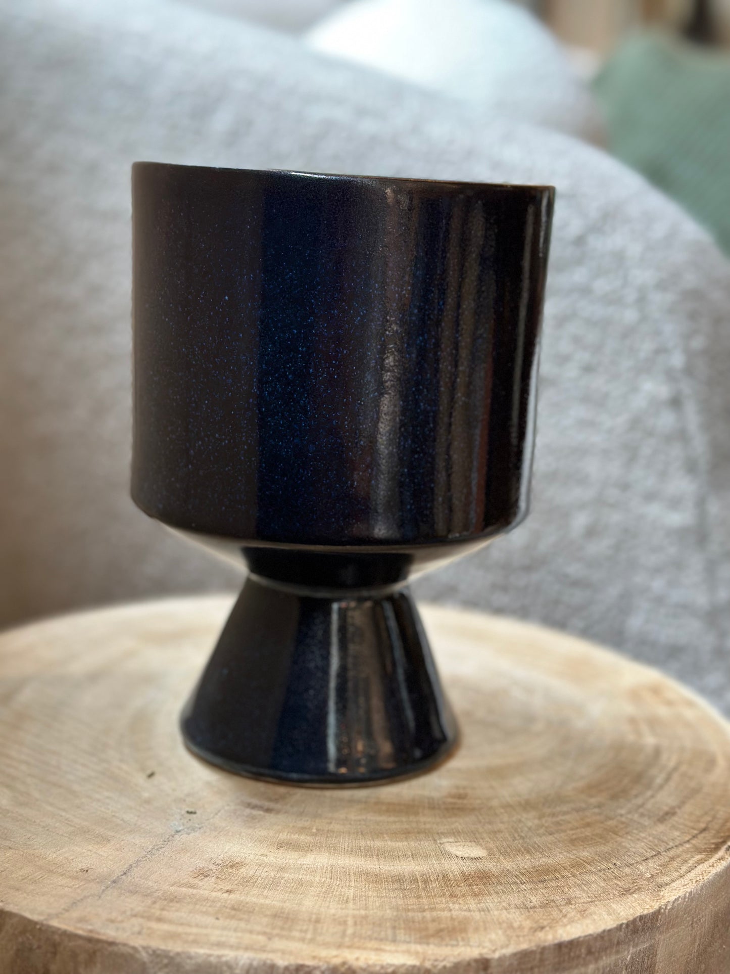 Handmade Ceramic Glazed Pedestal Pots