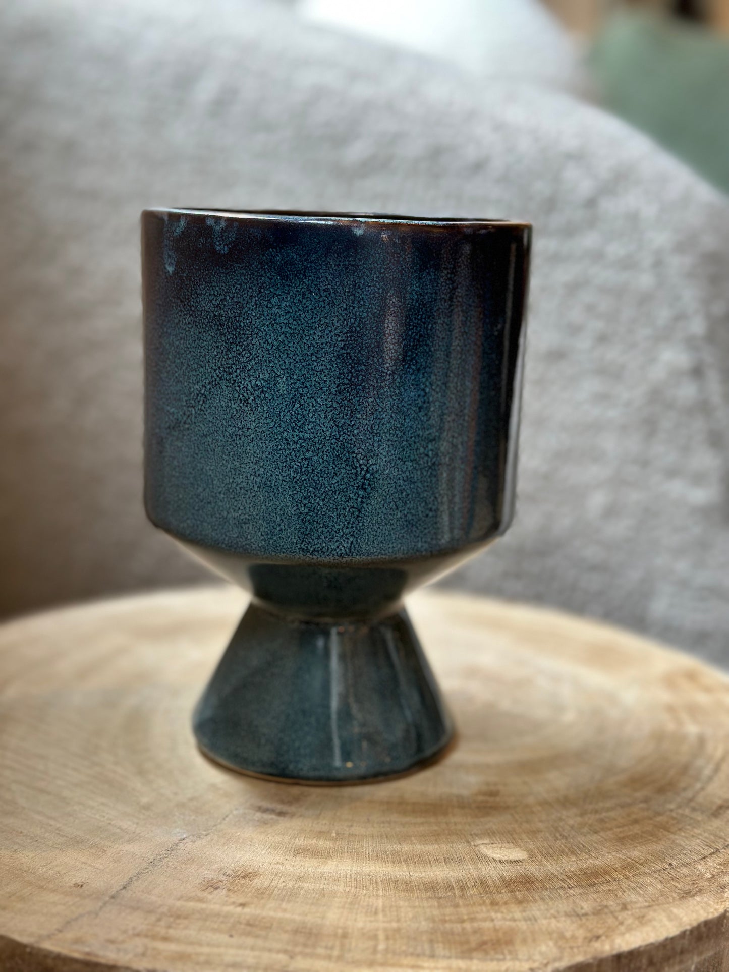 Handmade Ceramic Glazed Pedestal Pots