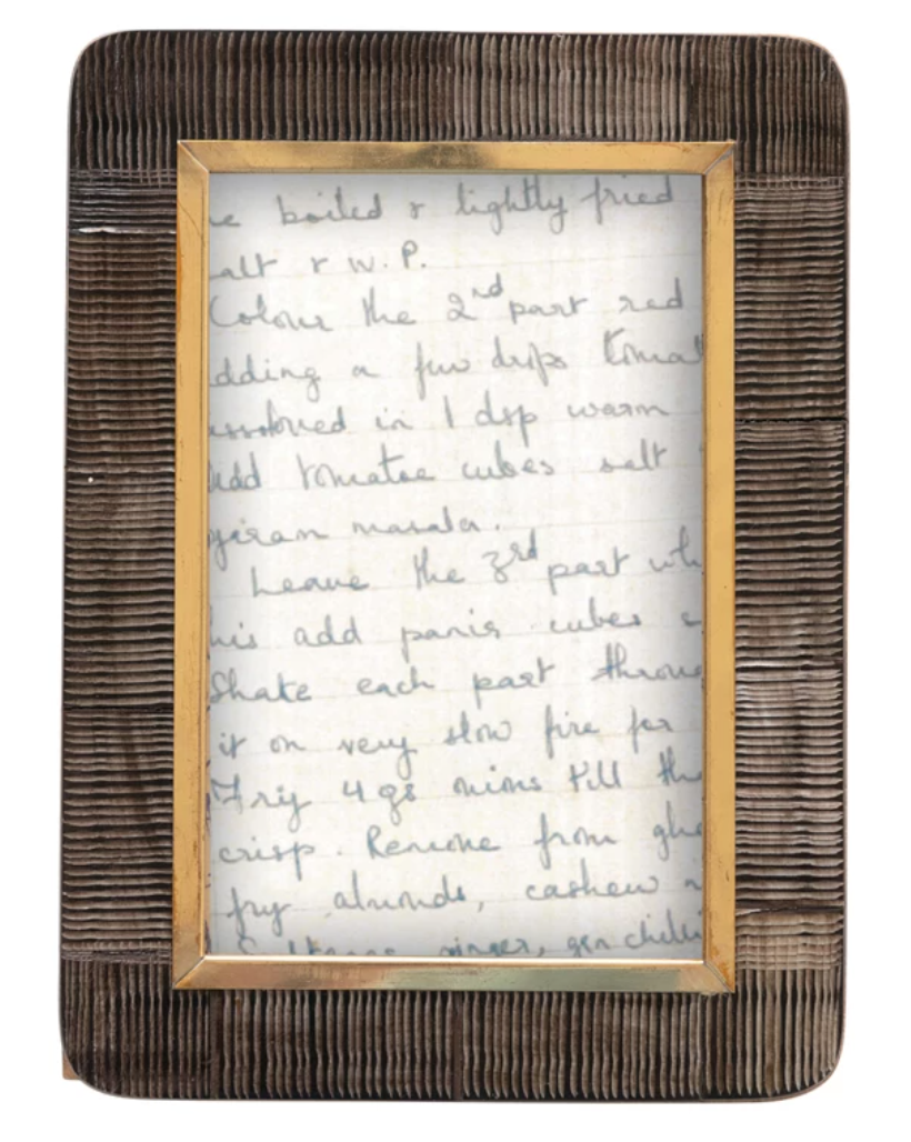 Handcarved Photo Frame with Brass Inlay