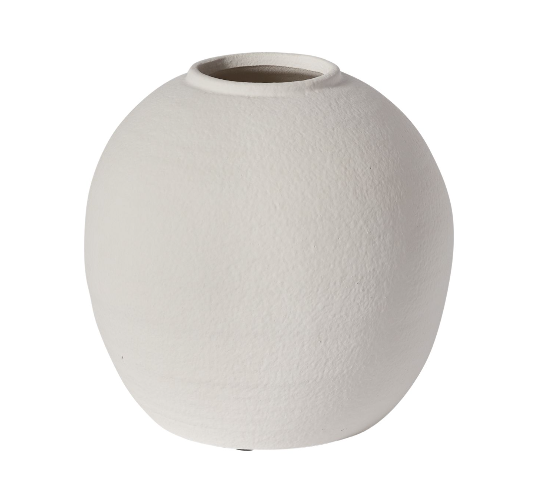 large textural white cement grecian vase