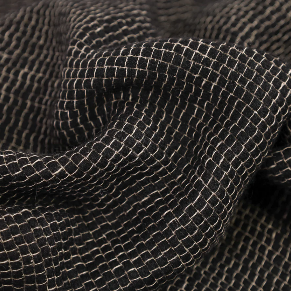 Belgian linen and alpaca Allen Throw in Black