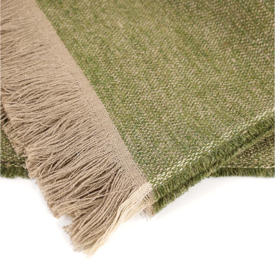 Nash Belgian Linen Throw in Moss