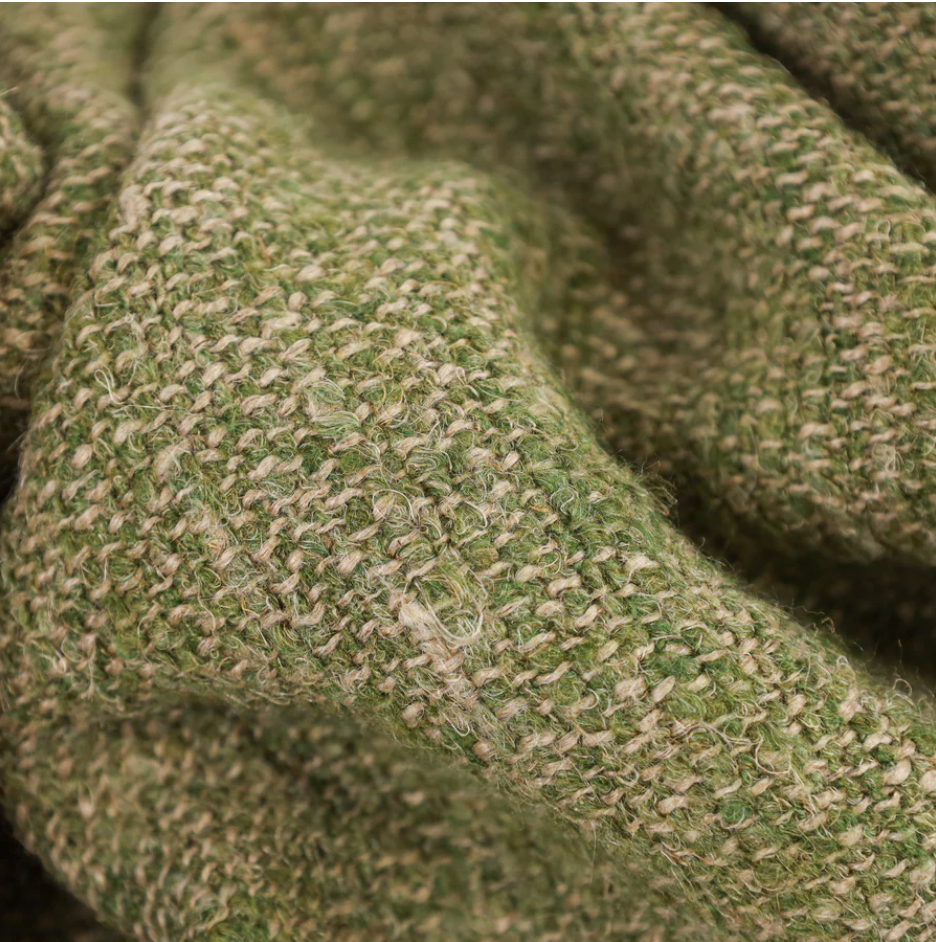Nash Belgian Linen Throw in Moss