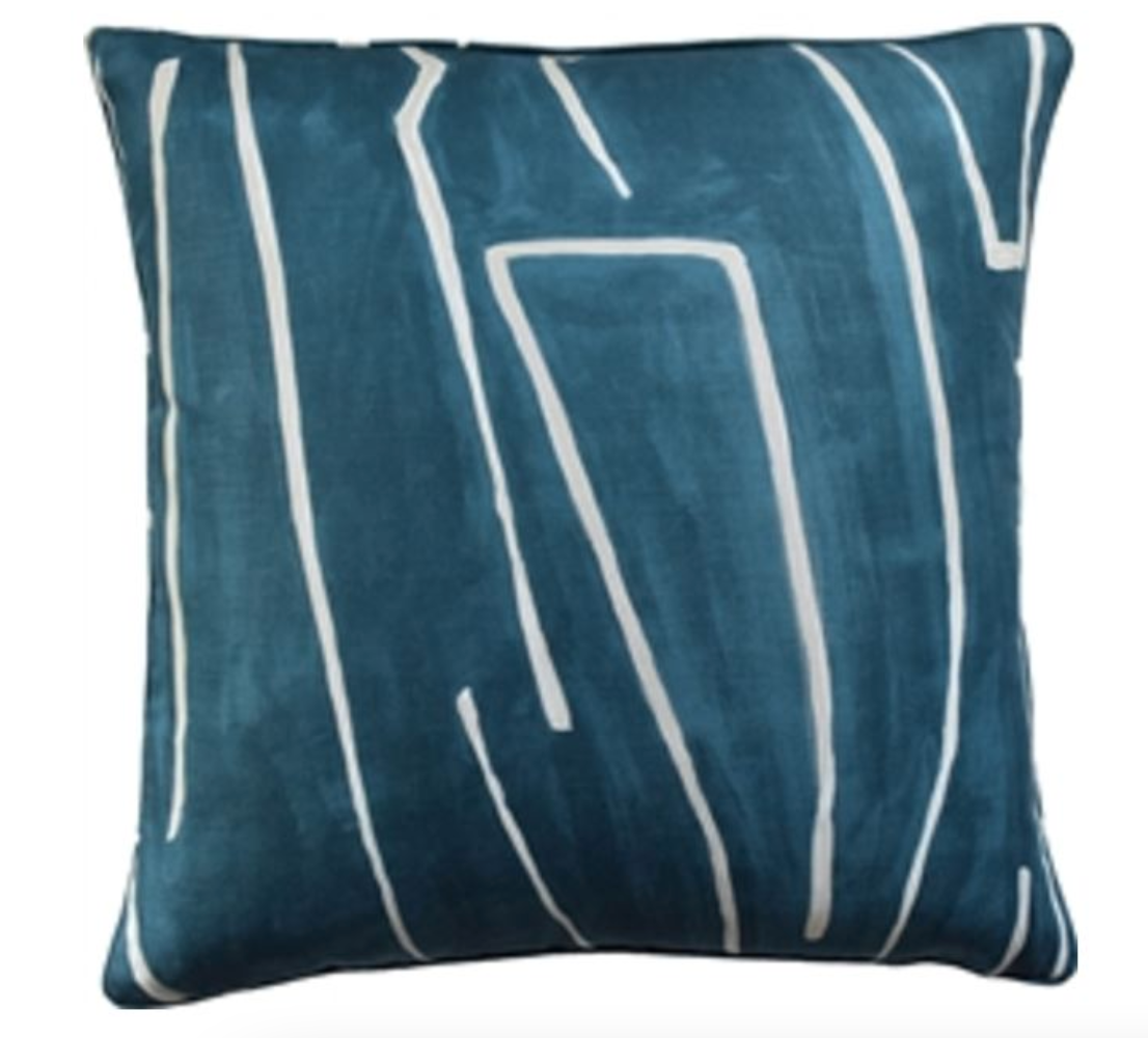 Graffito Teal Decorative Throw Pillow