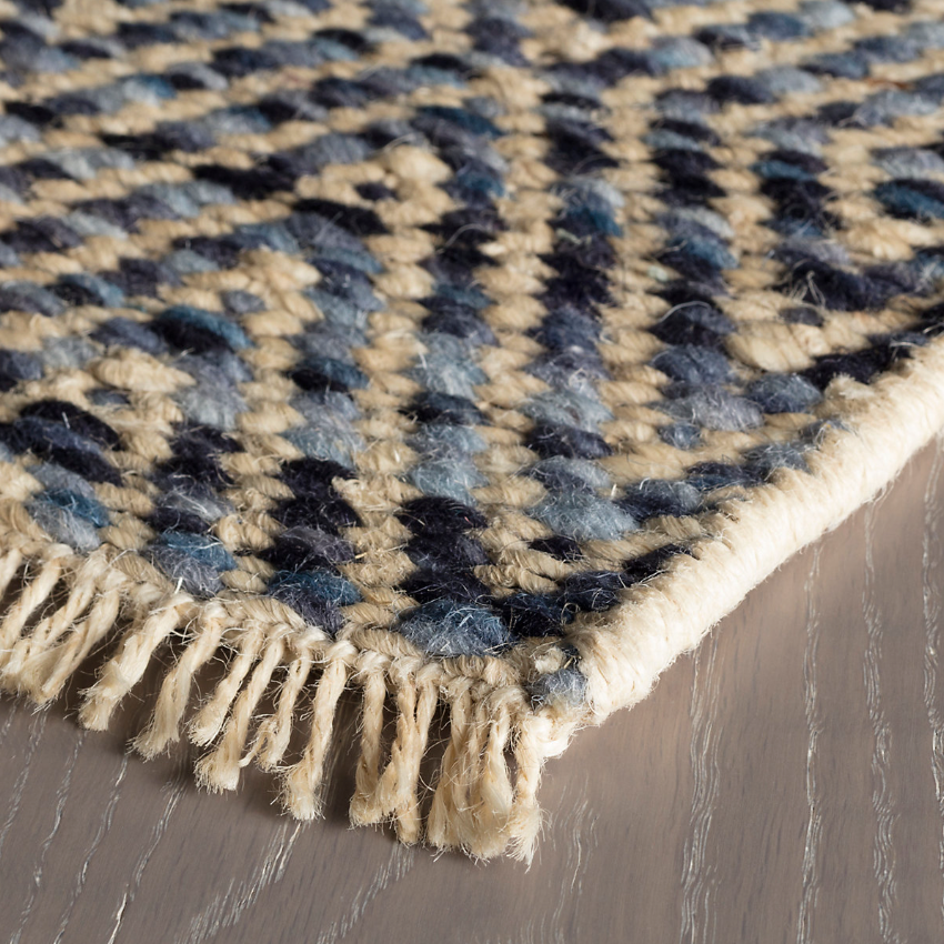 Indigo Blue Diamond Jute Rug