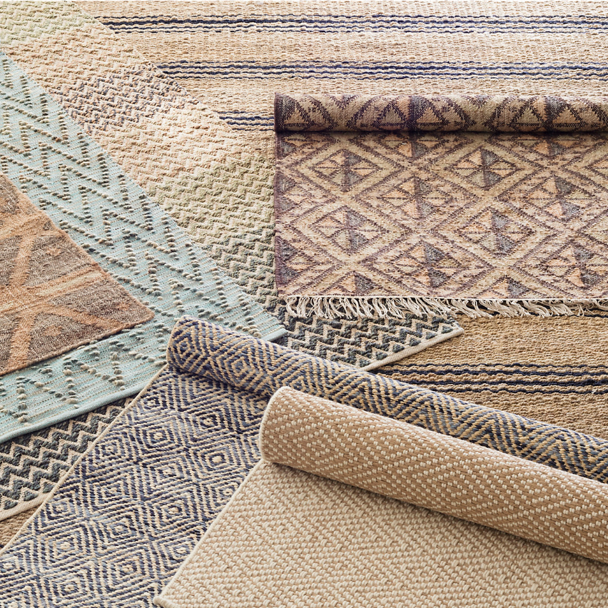 Indigo Blue Diamond Jute Rug